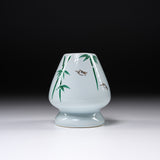 Kyo Kiyomizu Ware Matcha Whisk Stand - Sparrow with Bamboo / 茶筅立て