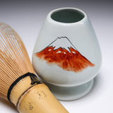 Kyo Kiyomizu Ware Matcha Whisk Stand - Red Fuji / 茶筅立て 赤富士