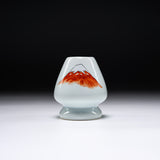 Kyo Kiyomizu Ware Matcha Whisk Stand - Red Fuji / 茶筅立て 赤富士