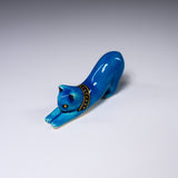KOBEI Kiln Aoyu Cat Ornament - Blue Mini / 幸兵衛窯 青釉オーナメント