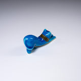 KOBEI Kiln Aoyu Cat Ornament - Blue Mini / 幸兵衛窯 青釉オーナメント