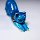 KOBEI Kiln Aoyu Cat Ornament - Blue Mini / 幸兵衛窯 青釉オーナメント