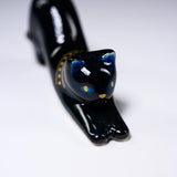 KOBEI Kiln Aoyu Cat Ornament - Black Mini / 幸兵衛窯 青釉オーナメント