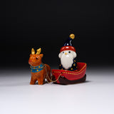 KOBEI Kiln Christmas Series - Santa Claus and Reindeer Ornament / 幸兵衛窯 サンタクロースとトナカイ