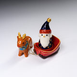 KOBEI Kiln Christmas Series - Santa Claus and Reindeer Ornament / 幸兵衛窯 サンタクロースとトナカイ