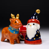 KOBEI Kiln Christmas Series - Santa Claus and Reindeer Ornament / 幸兵衛窯 サンタクロースとトナカイ