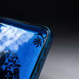 KOBEI Kiln Aoyu Rectangle Plate - Horse and flower / 幸兵衛窯 青釉プレート
