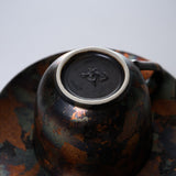 KOSHUN Kiln Kyo Kiyomizu Ware Cup Kohaku Cup and Saucer - Autumn Rust / 洸春窯 古箔珈琲碗