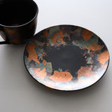 KOSHUN Kiln Kyo Kiyomizu Ware Cup Kohaku Cup and Saucer - Autumn Rust / 洸春窯 古箔珈琲碗