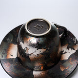 KOSHUN Kiln Kyo Kiyomizu Ware Kohaku Cup and Saucer Set - Moonlit Grey / 洸春窯 古箔珈琲碗