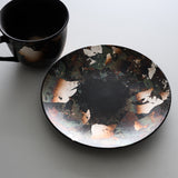 KOSHUN Kiln Kyo Kiyomizu Ware Kohaku Cup and Saucer Set - Moonlit Grey / 洸春窯 古箔珈琲碗