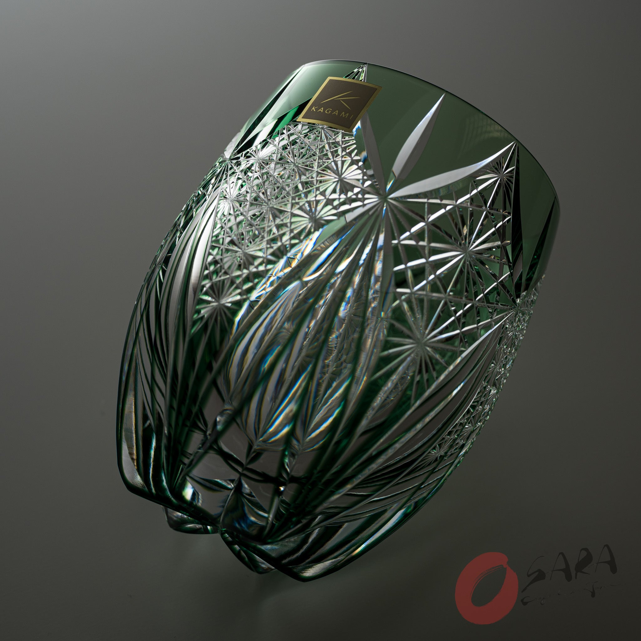 KAGAMI Crystal Round Rock Glass - Subaru Green / 昴 – Osara Australia