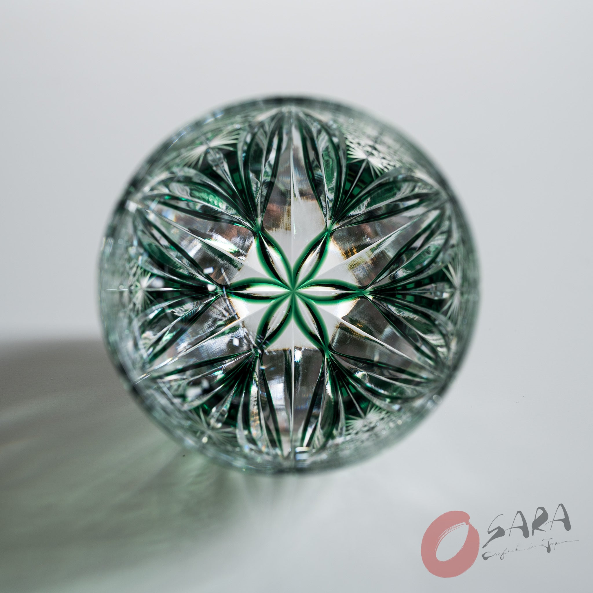 KAGAMI Crystal Round Rock Glass - Subaru Green / 昴 – Osara Australia