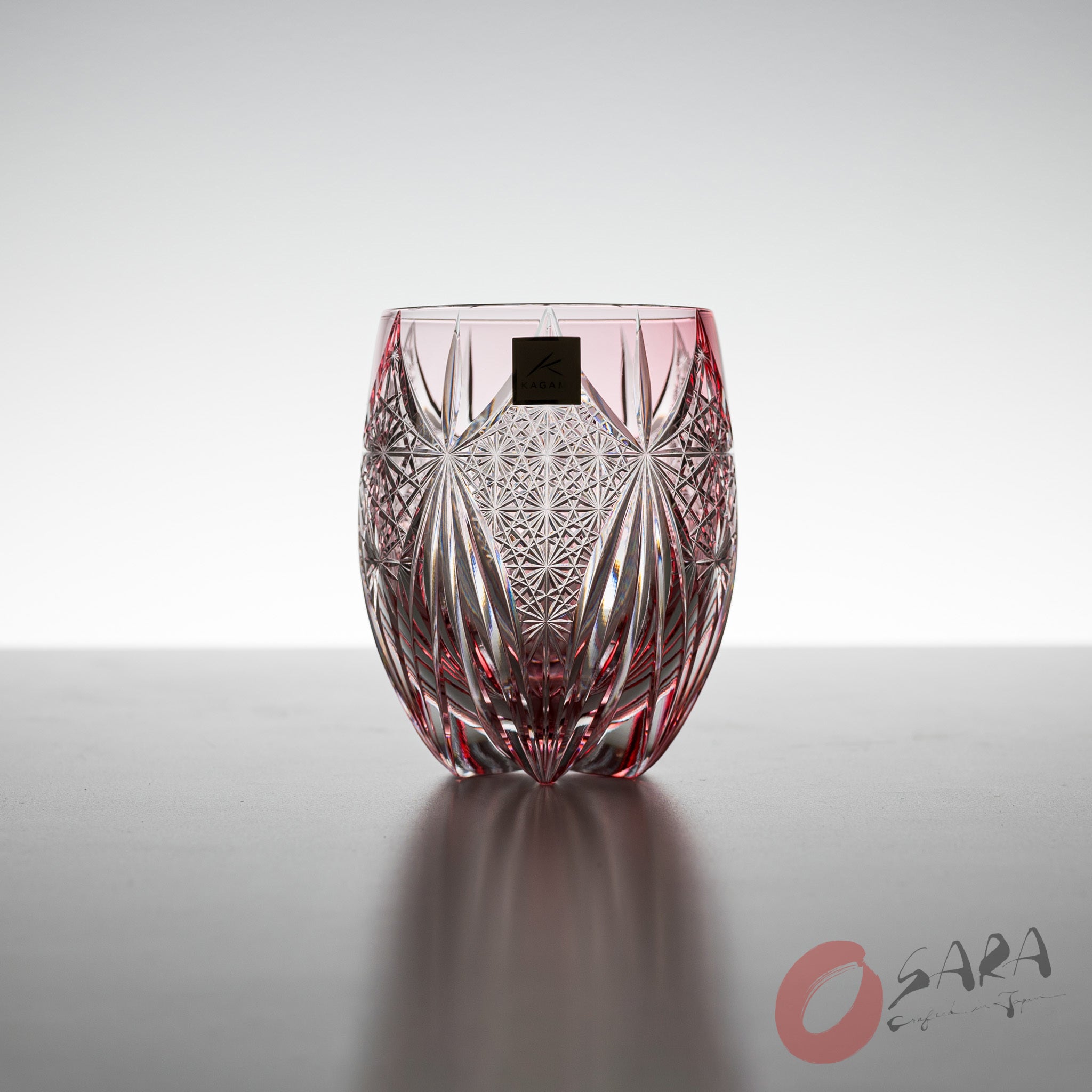 KAGAMI Crystal Round Rock Glass - Subaru Pink / 昴