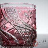 KAGAMI Crystal Edo-Kiriko Rock Glass - Floating Cherry Blossoms - Pink