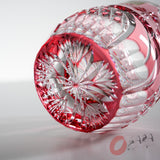 KAGAMI Crystal Edo-Kiriko Rock Glass - Floating Cherry Blossoms - Pink