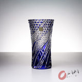 KAGAMI Crystal Edo-Kiriko Vase - Wisteria / 江戸切子 花瓶 藤