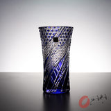 KAGAMI Crystal Edo-Kiriko Vase - Wisteria / 江戸切子 花瓶 藤
