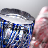 KAGAMI Crystal Edo-Kiriko Pair Tumbler Glass - Fish scales & Hexagonal Basket Weave Pattern / 魚子に六角籠目紋