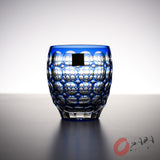 KAGAMI Crystal Edo-Kiriko Round Rock Glass - Hydrangea / 鍋谷聰 紫陽花