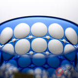 KAGAMI Crystal Edo-Kiriko Round Rock Glass - Hydrangea / 鍋谷聰 紫陽花