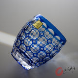 KAGAMI Crystal Edo-Kiriko Round Rock Glass - Hydrangea / 鍋谷聰 紫陽花