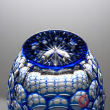 KAGAMI Crystal Edo-Kiriko Round Rock Glass - Hydrangea / 鍋谷聰 紫陽花