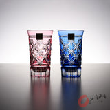 KAGAMI Crystal Edo-Kiriko Pair Slim Glass - Star Link Pattern / 江戸切子 ペアグラス 星繋ぎ