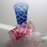 KAGAMI Crystal Edo-Kiriko Pair Slim Glass - Star Link Pattern / 江戸切子 ペアグラス 星繋ぎ