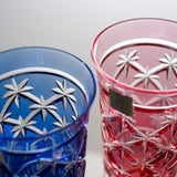 KAGAMI Crystal Edo-Kiriko Pair Slim Glass - Star Link Pattern / 江戸切子 ペアグラス 星繋ぎ
