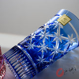 KAGAMI Crystal Edo-Kiriko Pair Slim Glass - Star Link Pattern / 江戸切子 ペアグラス 星繋ぎ