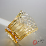 KAGAMI Crystal Edo-Kiriko Rock Glass - Yumeiro Yellow / 江戸切子 ロックグラス
