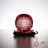 KAGAMI Crystal Iwai Daruma Ornament / 江戸切子 祝だるま