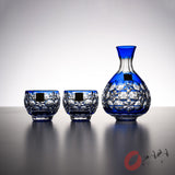 KAGAMI Crystal Edo-Kiriko Sake Set - Gyokumai / 篠崎英明 玉舞