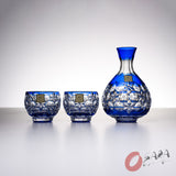 KAGAMI Crystal Edo-Kiriko Sake Set - Gyokumai / 篠崎英明 玉舞