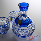 KAGAMI Crystal Edo-Kiriko Sake Set - Gyokumai / 篠崎英明 玉舞