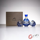 KAGAMI Crystal Edo-Kiriko Sake Set - Gyokumai / 篠崎英明 玉舞