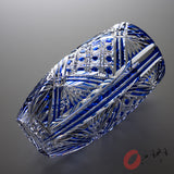 KAGAMI Crystal Edo-Kiriko Vase - Bamboo Leaf & Octagonal Basket Weave / 笹っ葉に八角籠目紋