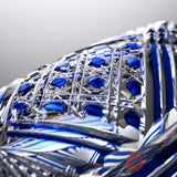 KAGAMI Crystal Edo-Kiriko Vase - Bamboo Leaf & Octagonal Basket Weave / 笹っ葉に八角籠目紋