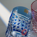 KAGAMI Crystal Edo-Kiriko Pair Whiskey Glass - 240 ml / Drape