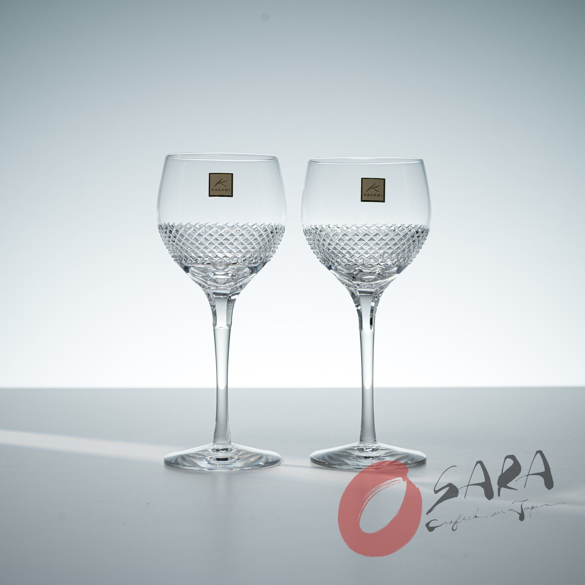 KAGAMI Crystal Japanese Handmade Pair Wine Glass - 250 ml
