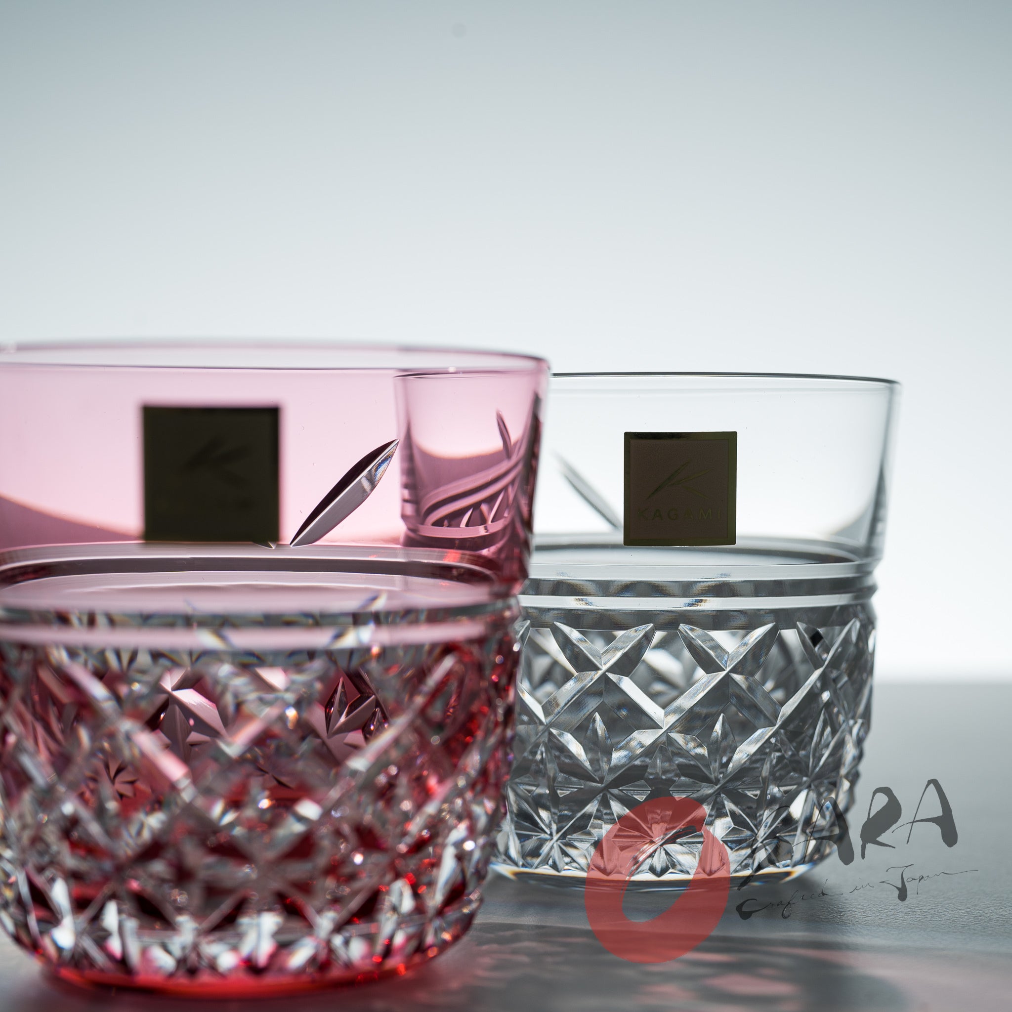 KAGAMI Crystal Edo-Kiriko Pair Sake Glass - 120 ml / Yui
