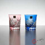 KAGAMI Crystal Edo-Kiriko Pair Sake Glass - Edo Chrysanthemum