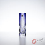 KAGAMI Crystal Edo-Kiriko Vase - Hemp Leaves & Tetragonal Basket Weave / 一輪挿し