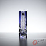 KAGAMI Crystal Edo-Kiriko Vase - Hemp Leaves & Tetragonal Basket Weave / 一輪挿し