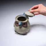 Seto Ware KASHIWA - Animal Teapot - Blue Owl / 瀬戸焼 かしわ窯