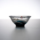 Kinsai Glass Sake Cup with Wooden Box - Begging of Summer / 金彩盃 初夏