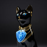 KOBEI Kiln "The Egypt 9 Glory Gods" Ornament - Bastet - Blue Black / 幸兵衛窯 青釉オーナメント