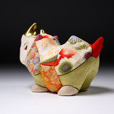 KOIKKO Hand-crafted Doll Ornament - Rhinoceros Small - Midori / 幸一光 江戸木目込人形