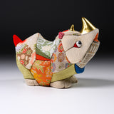 KOIKKO Hand-crafted Doll Ornament - Rhinoceros Small - Midori / 幸一光 江戸木目込人形